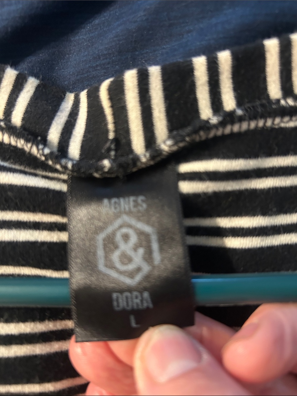 Agnes & Dora Black and White Striped Lightweight Cardigan - Picture 3 of 4